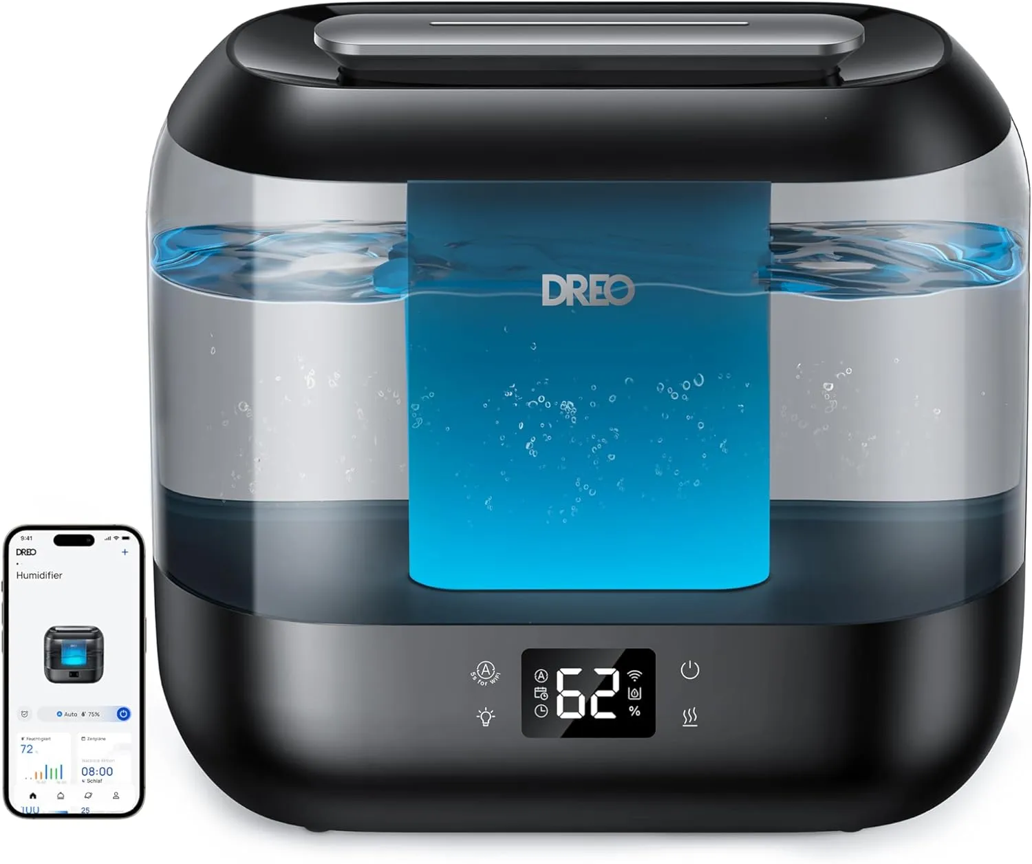 Bild von Dreo Smart Luftbefeuchter mit 4 Litern und Öl Diffusor, 32 Stunden Laufzeit und Nachtlicht