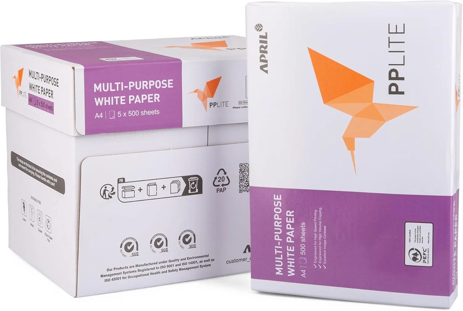 Bild von Druckerpapier DIN A4 80g 2500 Blatt im 5er Pack für Tintenstrahl- und Laserdrucker