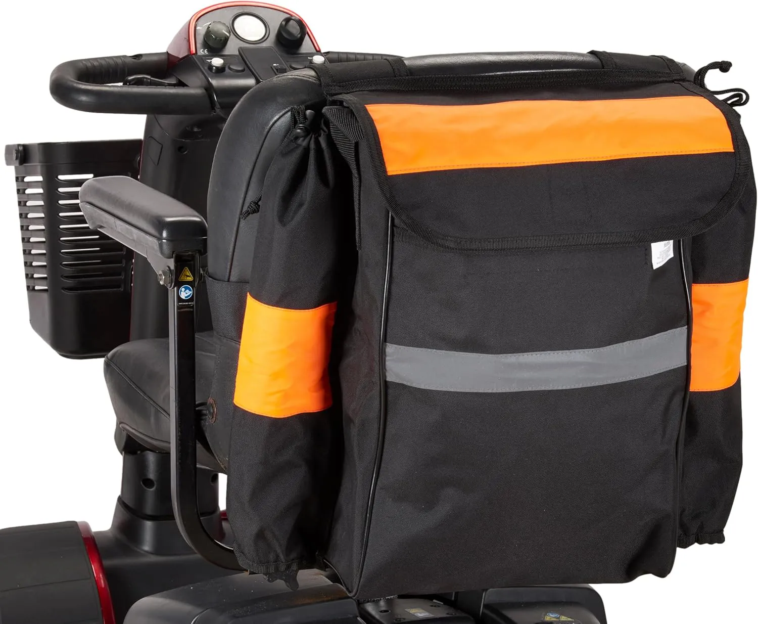 Bild von Ducksback Mobilitätsroller Tasche mit Halter für Krücken und Gehstöcke in fluoreszierendem Schwarz Größe L