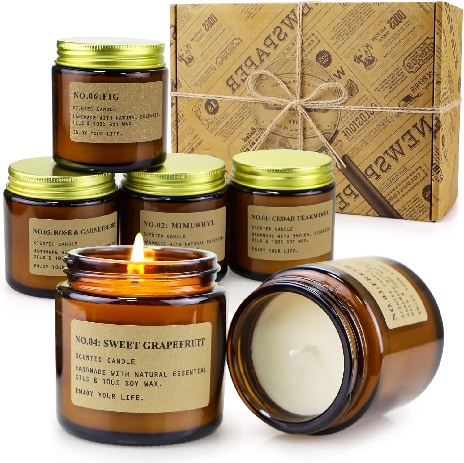 Bild von Duftkerzen Geschenkset für Frauen mit 6 Aromatherapie Kerzen aus natürlichem Sojawachs
