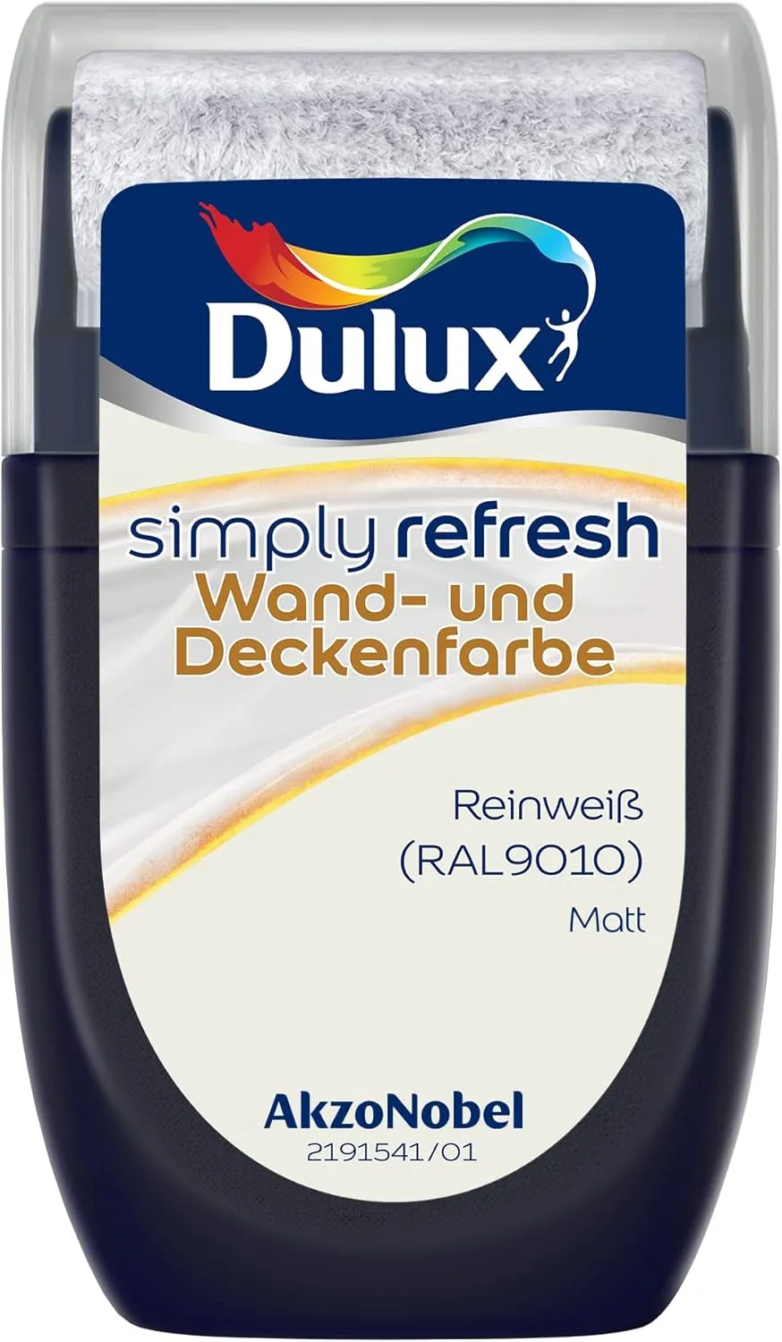 Bild von Dulux Simply Refresh Tester für Wand- und Deckenfarbe in Reinweiß RAL 9010, 30 ml