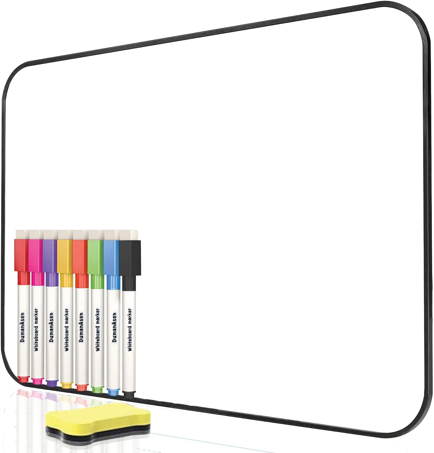 Bild von DumanAsen Doppelseitiges Magnetisches Whiteboard 30 cm x 21 cm mit 8 Stiften und Schwamm