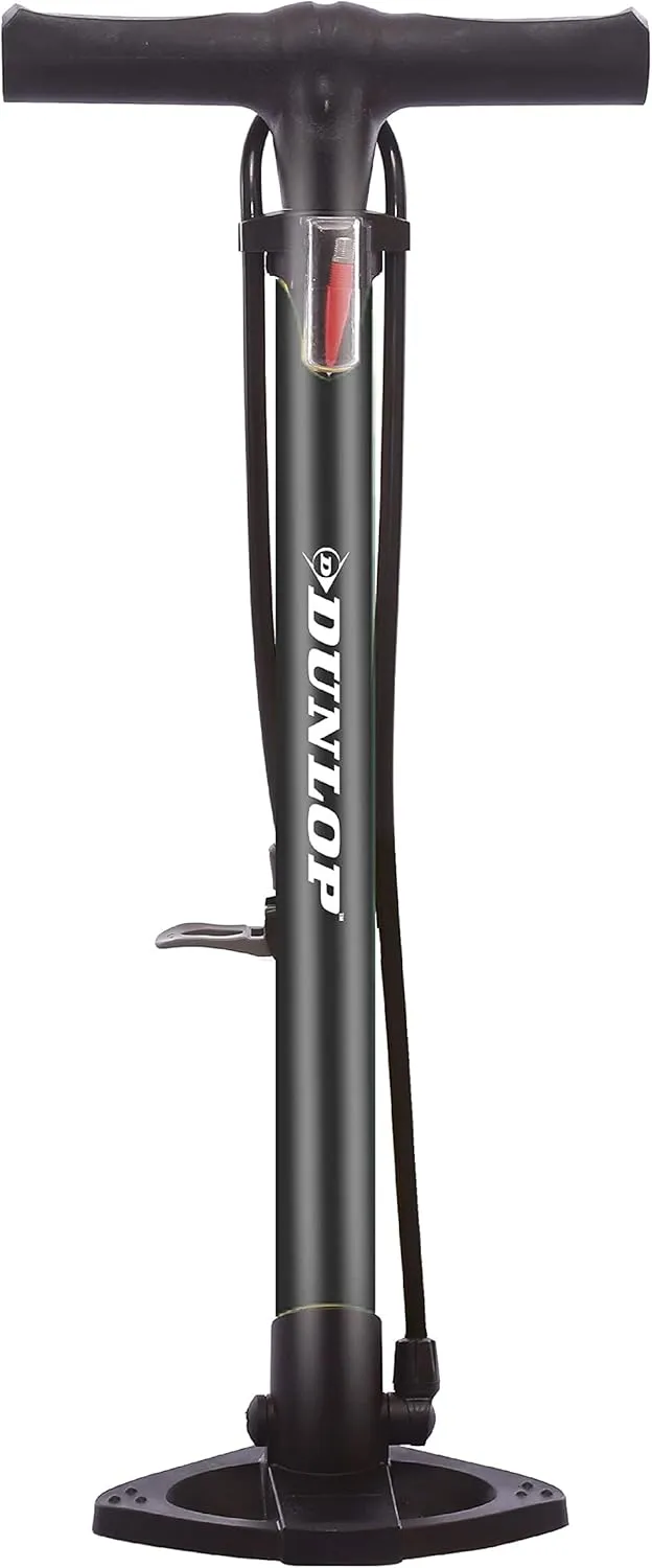 Bild von Dunlop Fahrradpumpe mit Doppelventil für Presta und Schrader Ventile, 12 Bar, schwarz