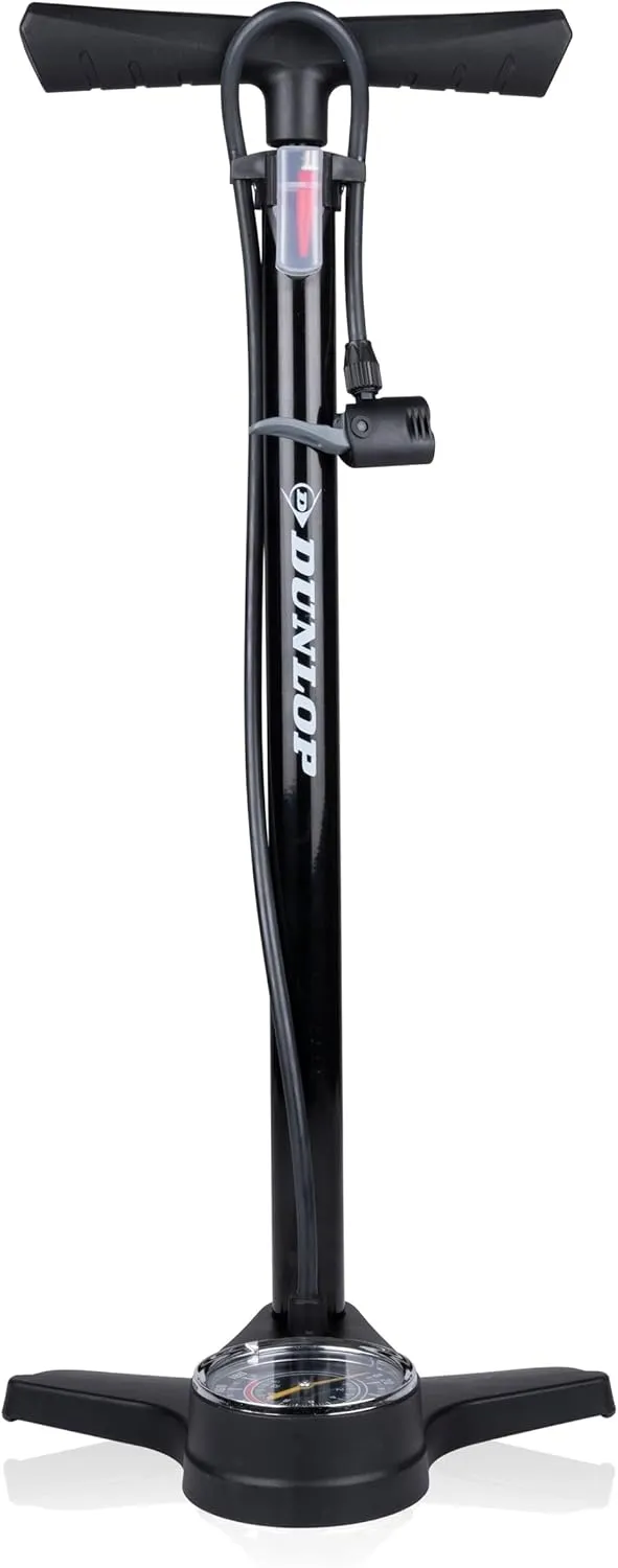 Bild von Dunlop Fahrradpumpe mit Manometer und 2 Adaptern