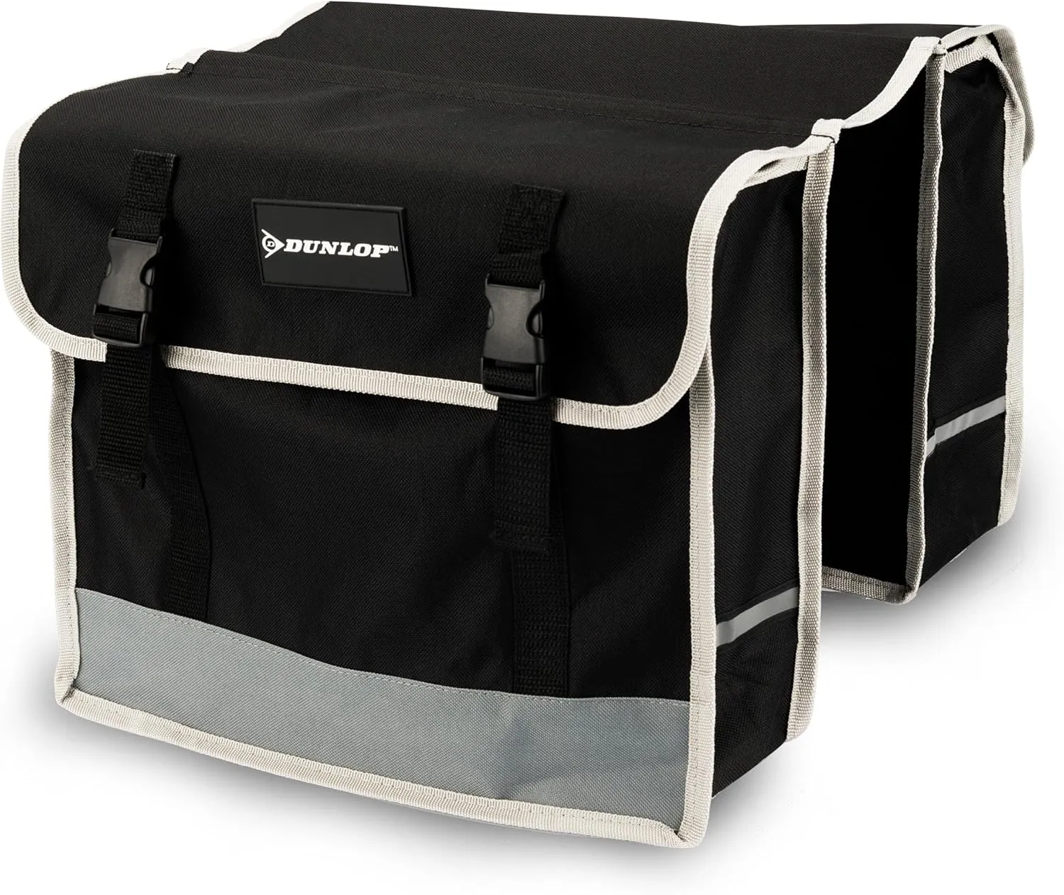 Bild von Dunlop Fahrradtasche Doppel wasserdicht mit fluoreszierenden Streifen 26 Liter schwarz