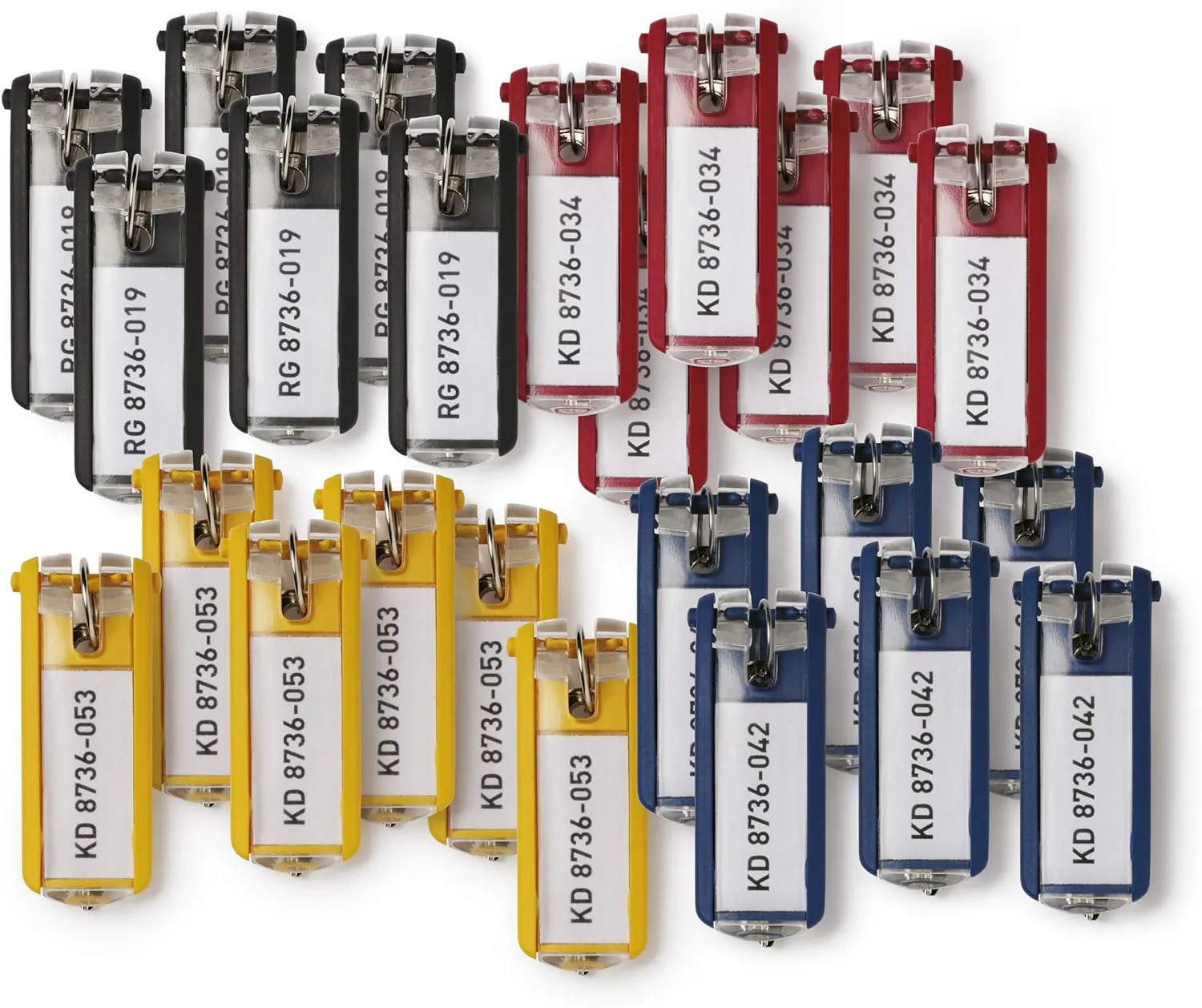 Bild von Durable Key Clip Schlüsselanhänger Set mit 24 beschriftbaren Schlüsselschildern in verschiedenen Farben