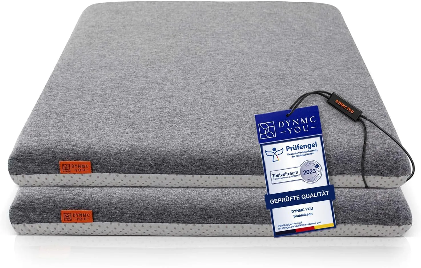 Bild von DYNMC you 2er Set Sitzkissen 40x40 cm grau mit mittelhartem H3 Schaumstoff