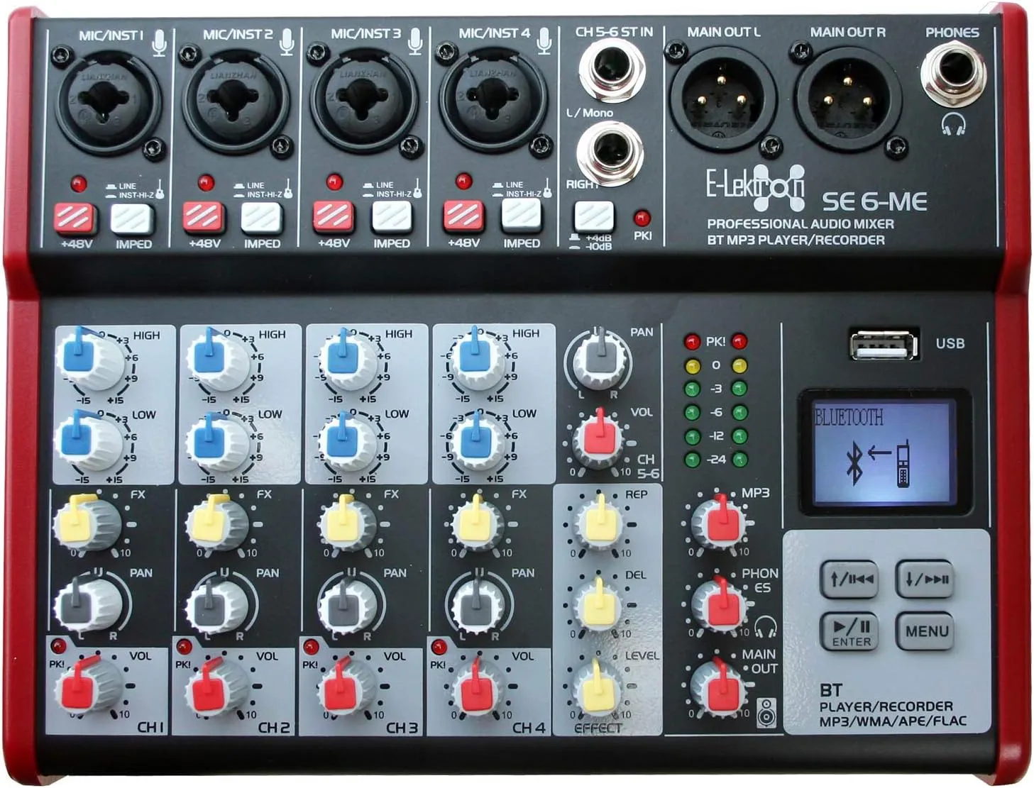 Bild von E-Lektron SE-6 Mischpult mit 6 Kanälen, USB, Bluetooth und Soundkarte