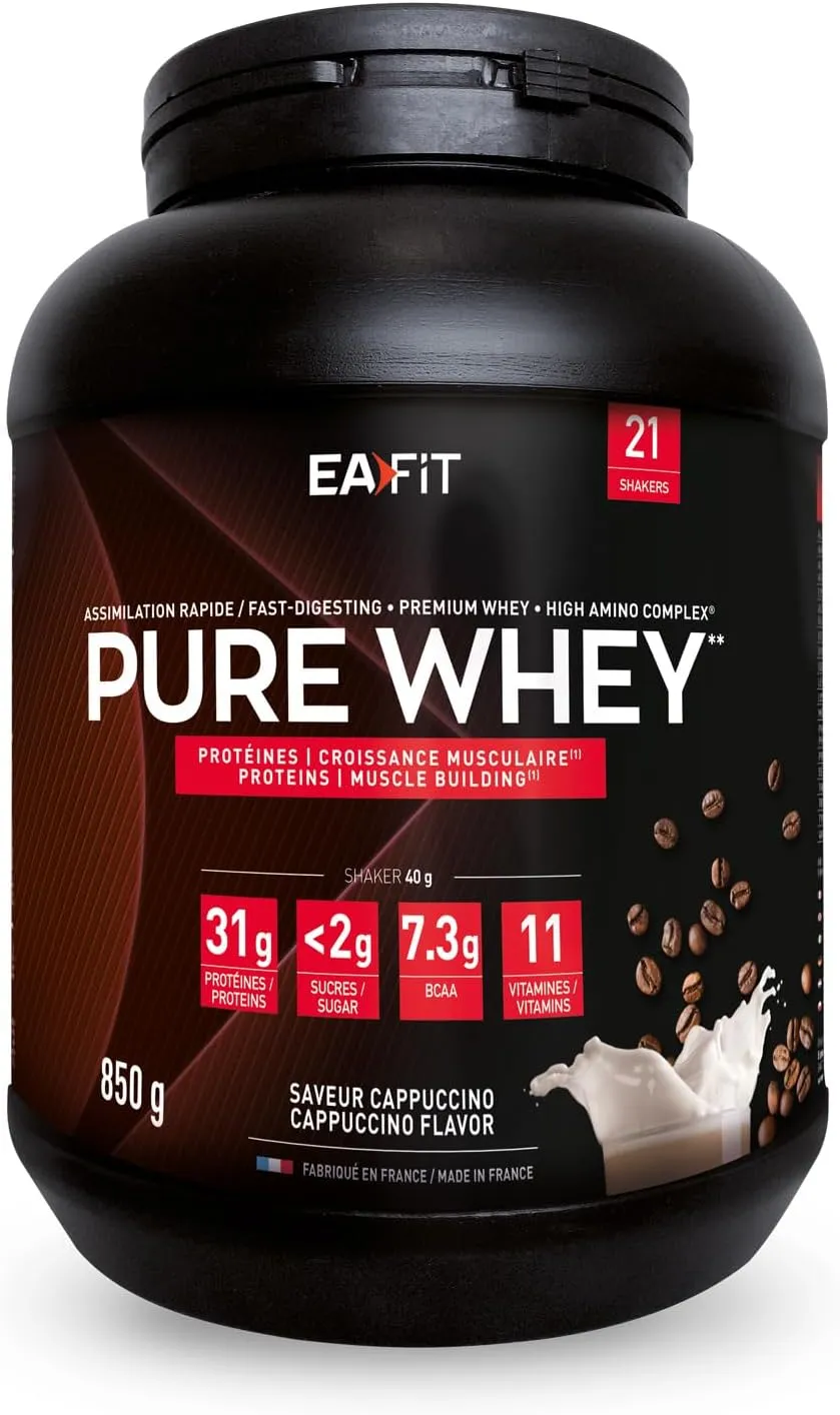 Bild von EAFIT Whey Protein Pulver Cappuccino 850g aus Premium Molkenproteinen für Muskelaufbau