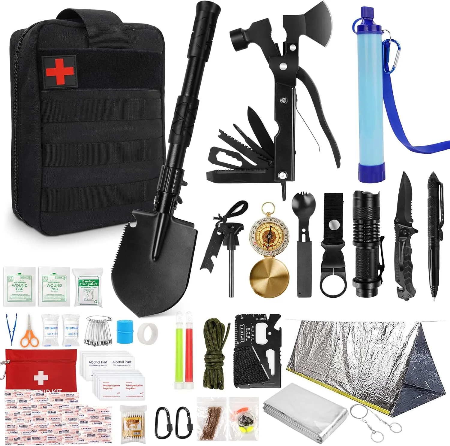 Bild von EASTSTORM Notfall Ausrüstung Survival Kit mit Erste Hilfe Set und Outdoor Multitool