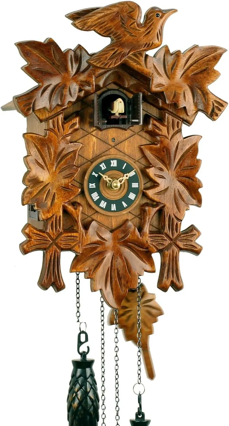 Bild von Eble Kuckucksuhr aus Echtholz mit batteriebetriebenem Quartzwerk und Musik, 30 cm, Modell 55400000