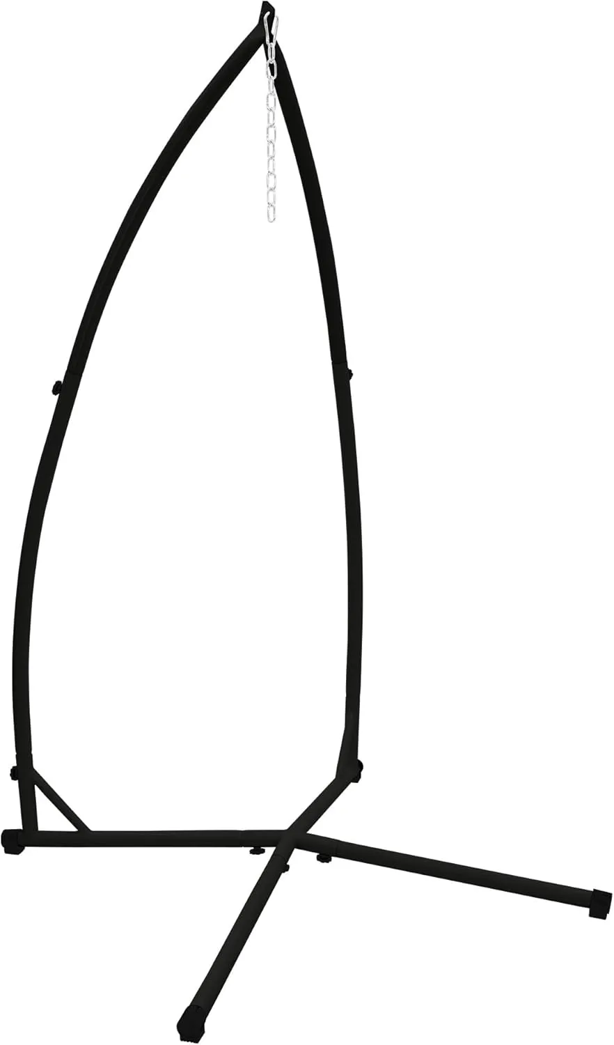 Bild von ECD Germany Hängesesselgestell in Schwarz mit einer Höhe von 208 cm und einer Belastbarkeit von bis zu 120 kg, aus stabilem Stahlrohr gefertigt