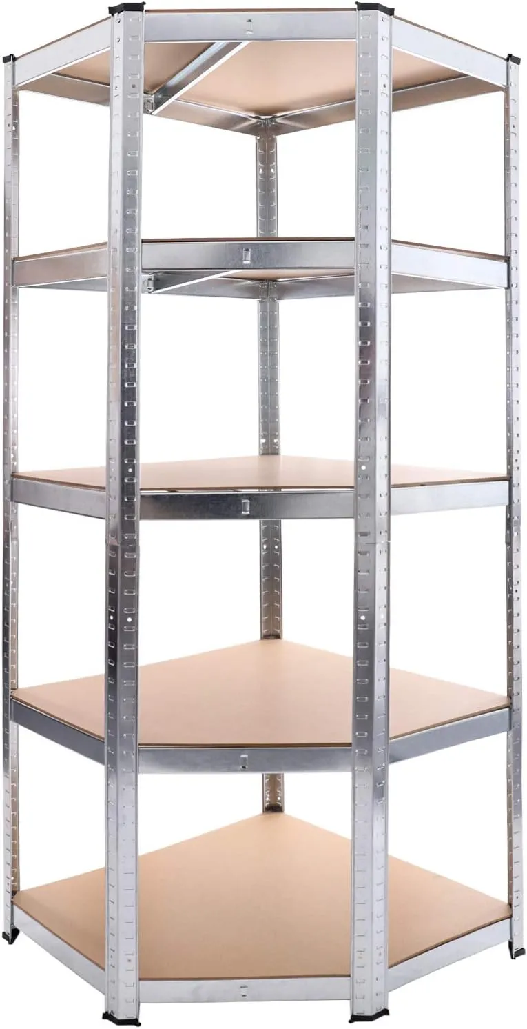 Bild von Eckregal Schwerlast mit 180x70x40 cm und einer Tragfähigkeit von 875 kg, ausgestattet mit 5 MDF-Platten