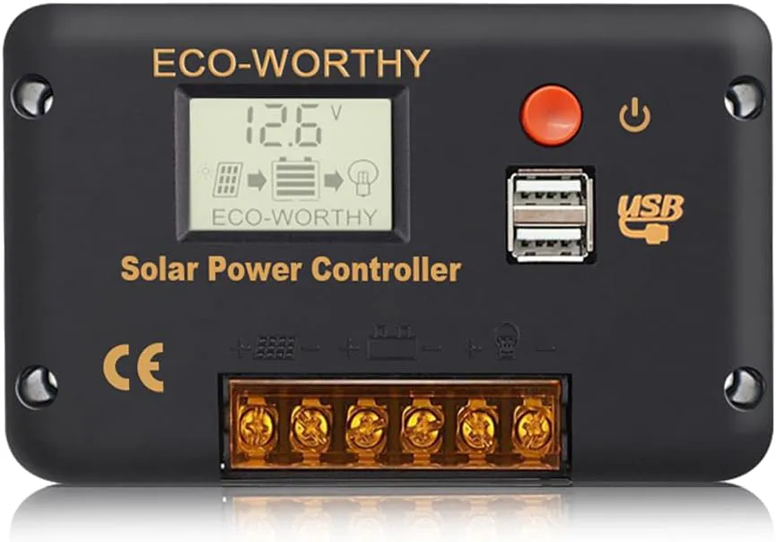 Bild von ECO-WORTHY 30A Solar Laderegler für 12V und 24V mit LCD-Display und zwei USB-Anschlüssen