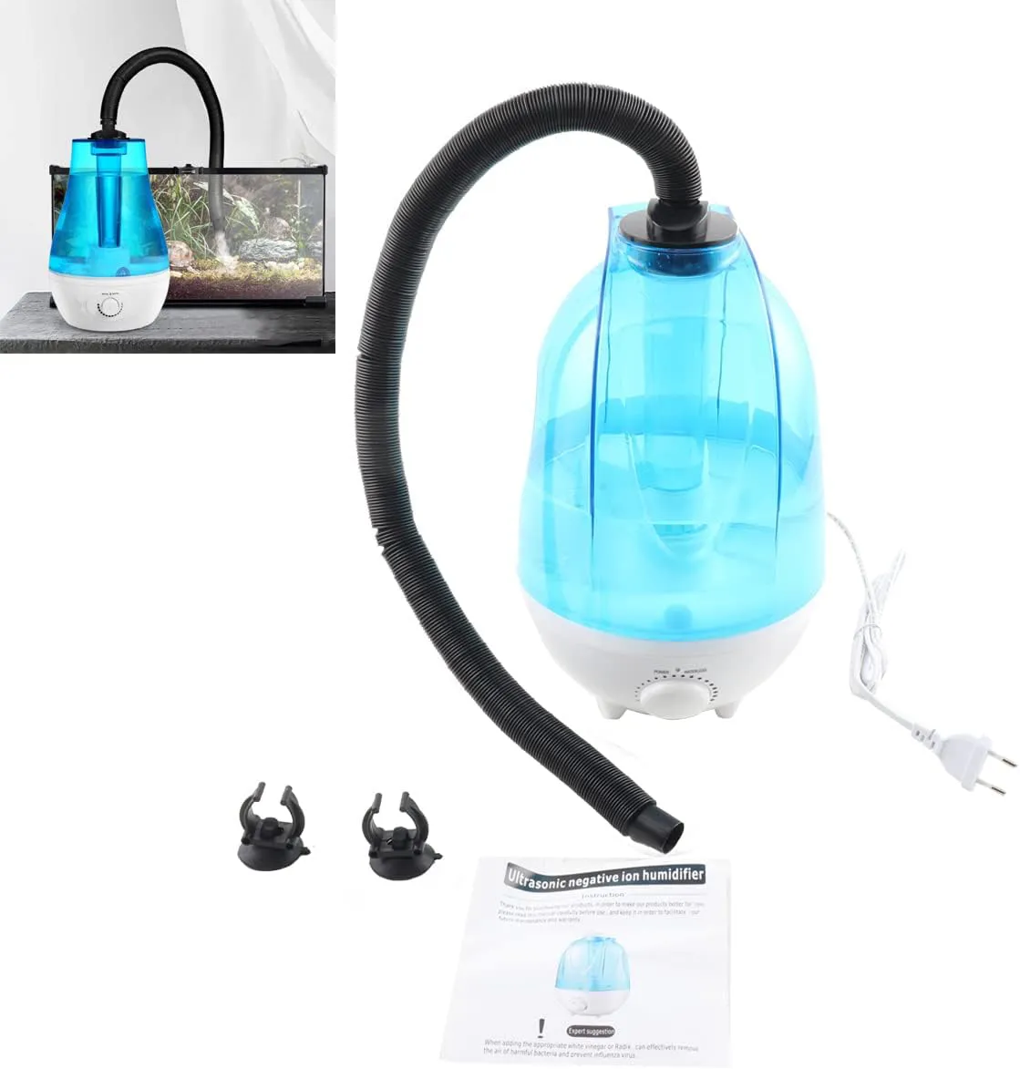 Bild von ECUTEE Reptilien Luftbefeuchter mit 4 Litern und 300 mL/h Nebelausstoß für Terrarien und Vivarium