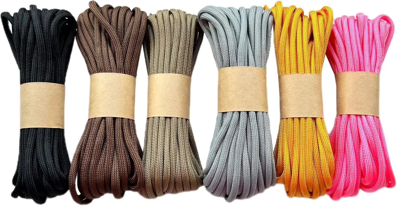 Bild von EdcX Paracord Set in einfarbigem Design mit 6 x 5 m und 5 x 10 m, 100% Nylon, 4 mm dick, ideal für Basteln und Outdoor-Aktivitäten