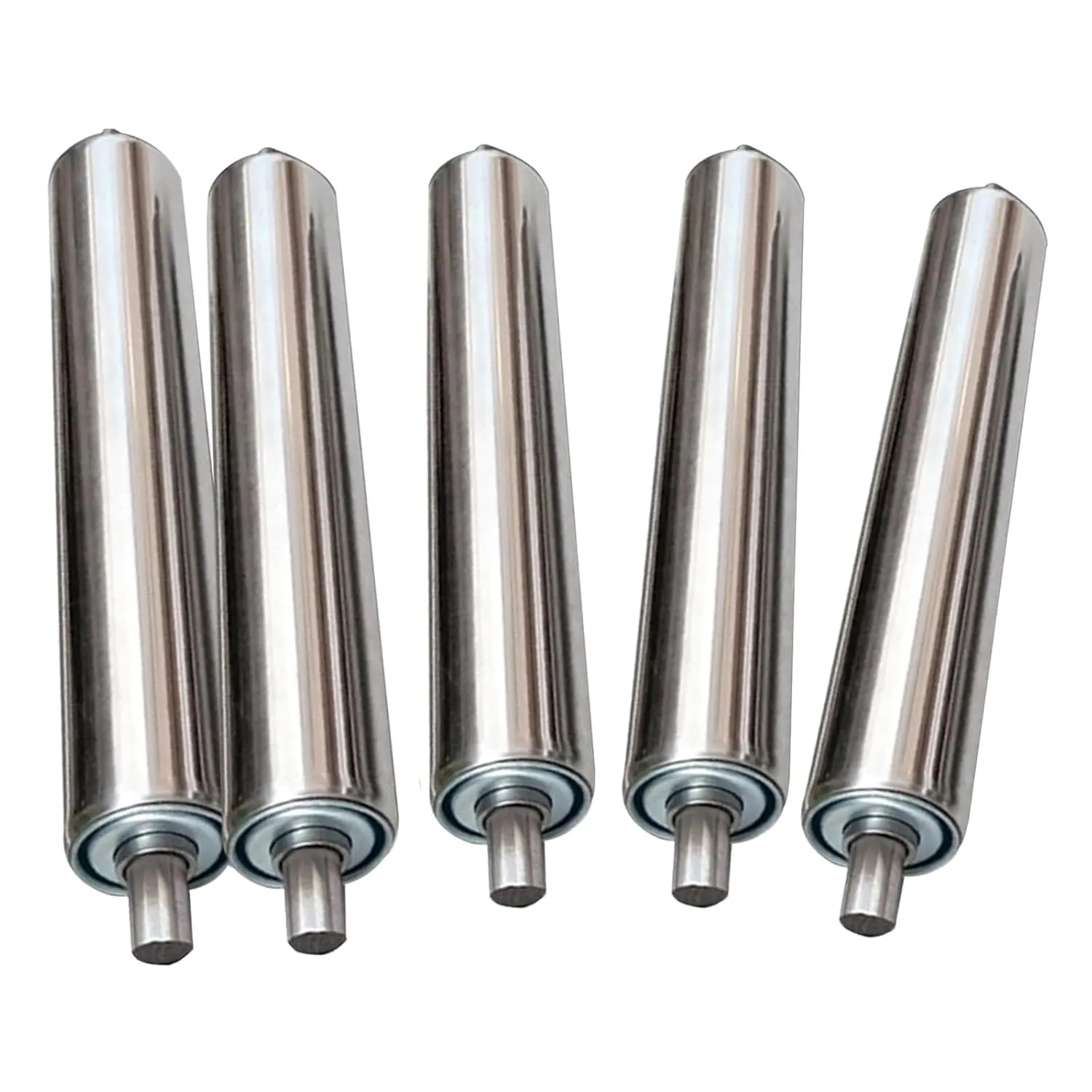 Bild von Edelstahl Förderband Tragrollen mit Durchmessern von 25 bis 60 mm, unpowered Slide Roller für Mäher und DIY Projekte, Länge 400 mm, Durchmesser 50 mm