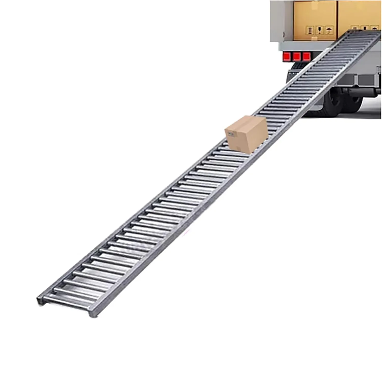 Bild von Edelstahl Rollenbahn mit 1 Meter Länge und 30 cm Breite für Holzbearbeitung und Warenentladung