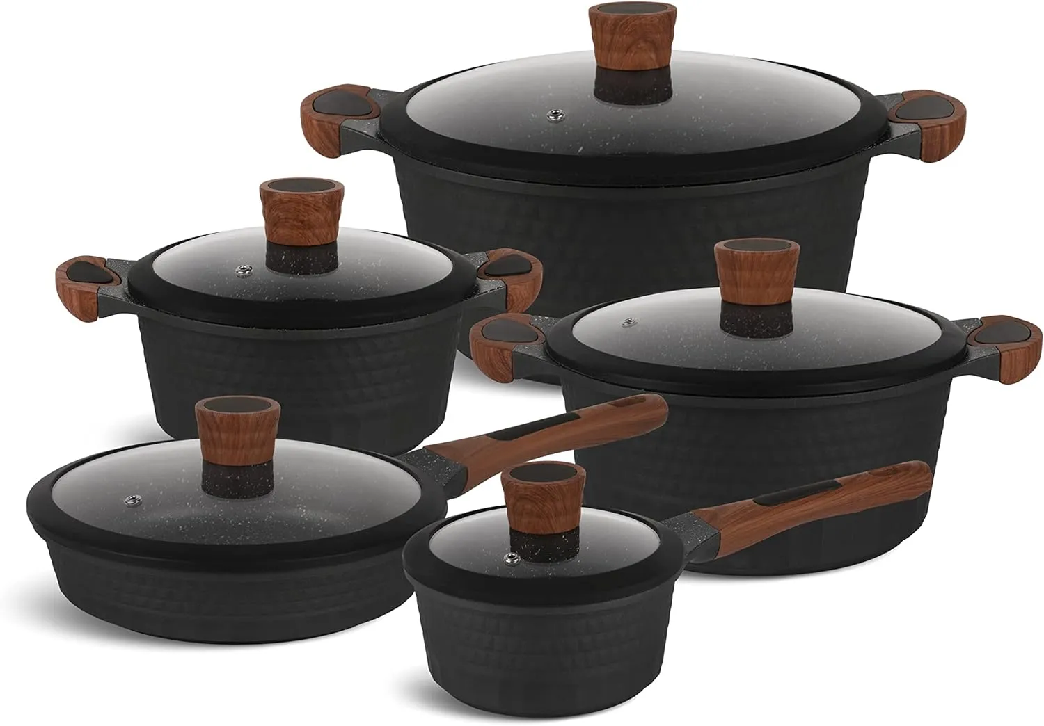 Bild von EDENBERG 10-teiliges Topfset für Induktion in Schwarz