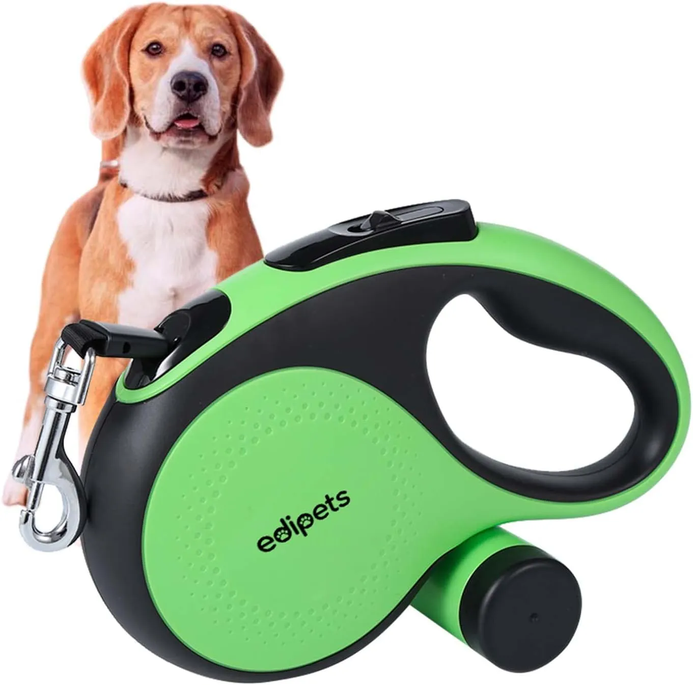 Bild von Edipets ausziehbare Hundeleine in Grün mit einer Länge von 5 Metern, flexibel einsetzbar für Training und Spaziergänge für Hunde aller Größen