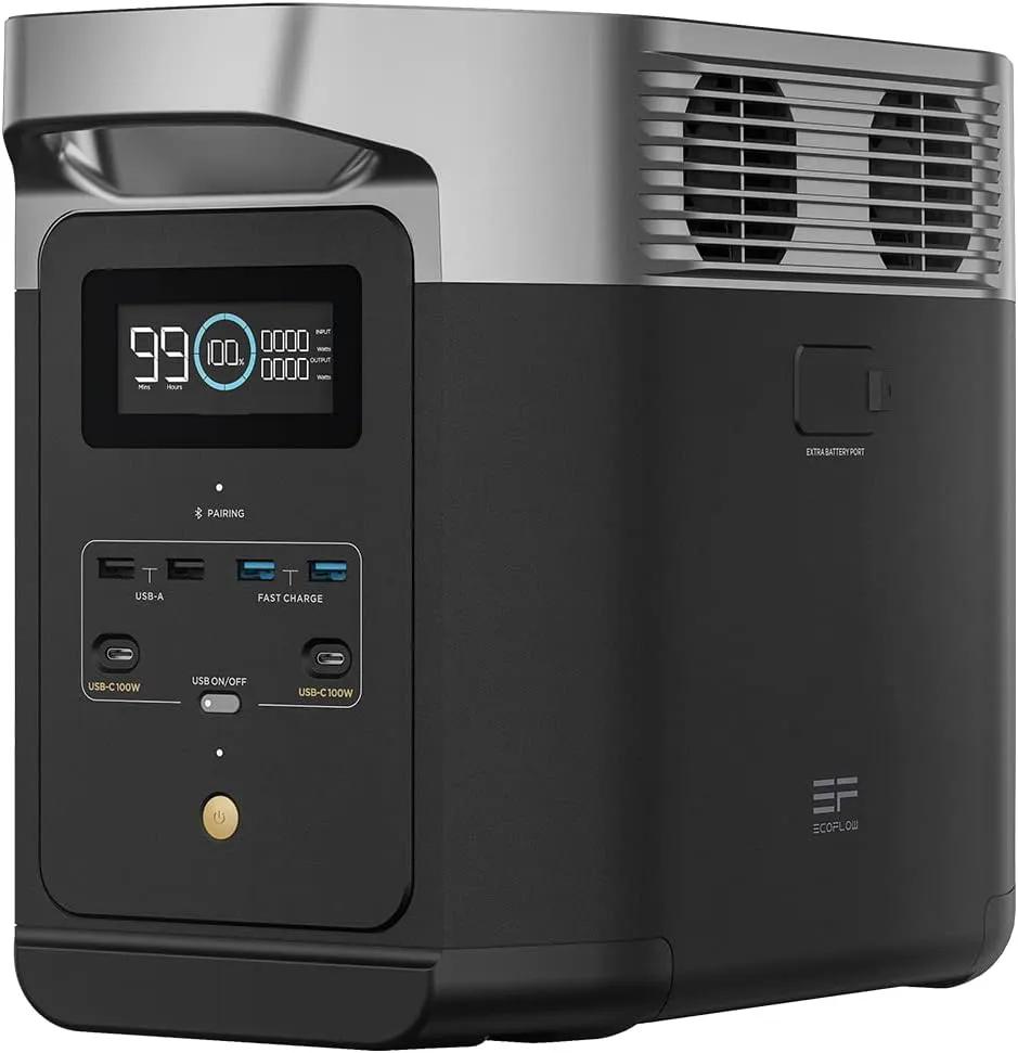 Bild von EF ECOFLOW DELTA 2 tragbare Powerstation mit 1024Wh und erweiterbarer Kapazität bis zu 3kWh, Schnellladung von 0-80% in 50 Minuten, ideal für Camping und Wohnmobile