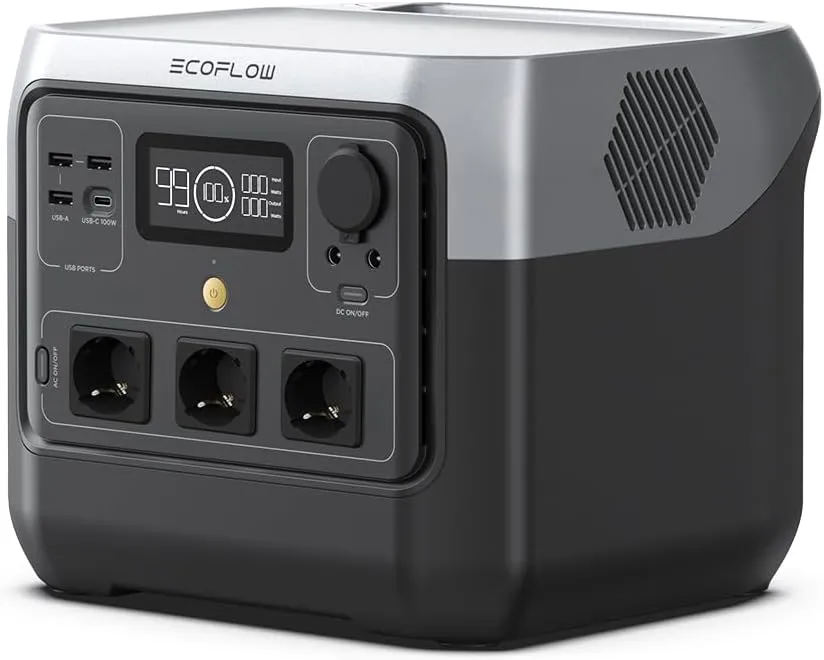 Bild von EF ECOFLOW RIVER 2 Pro tragbare Powerstation mit 768 Wh, LiFePO4 Akku, Schnellladung in 70 Minuten und drei AC-Steckdosen für Notstrom, Camping und Wohnmobile