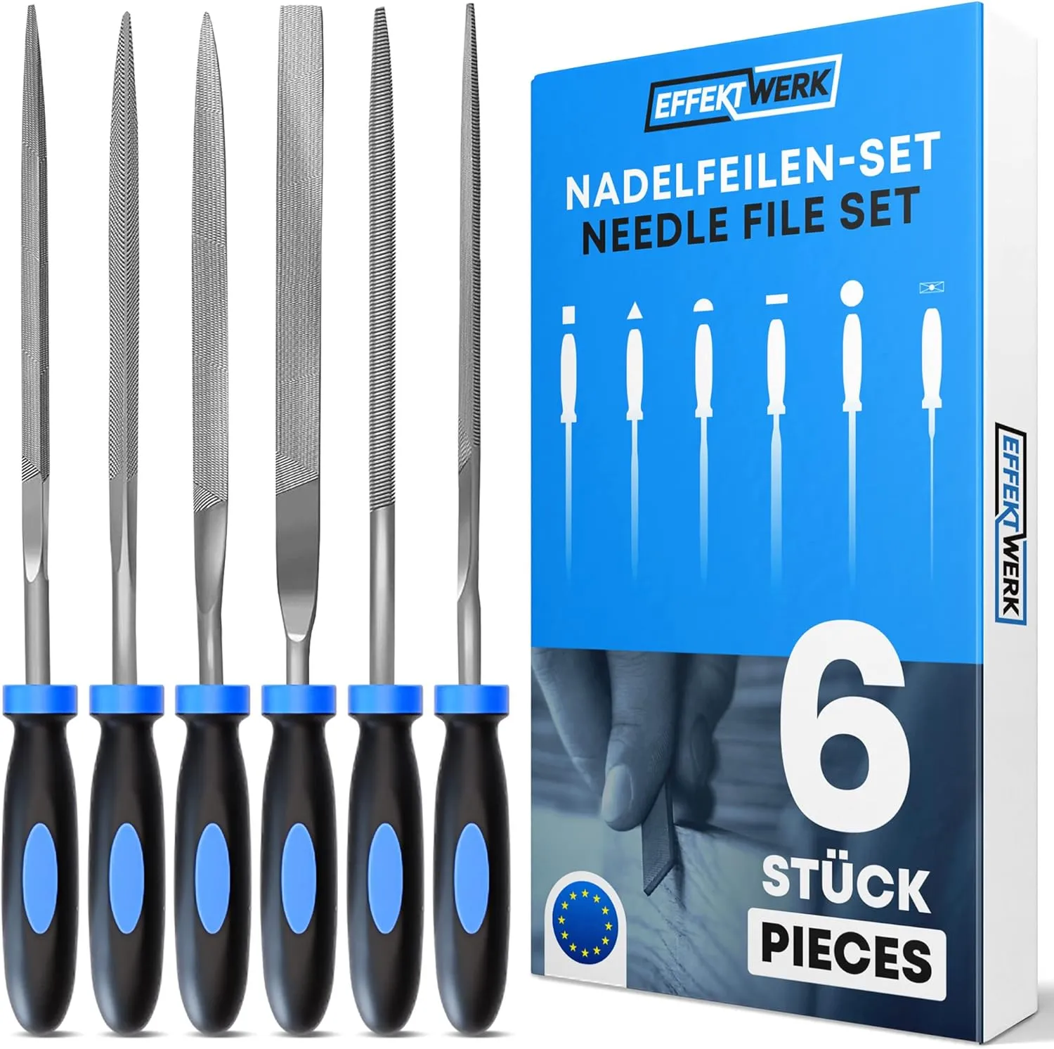 Bild von EffektWerk 6-teiliges Nadelfeilen-Set für Holz, Metall, Kunststoff und Schmuck