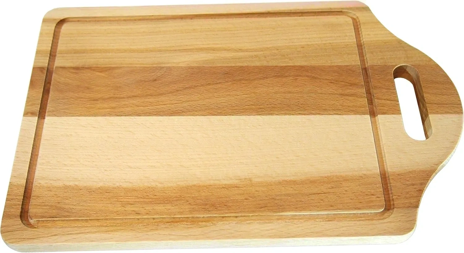 Bild von EFO Schneidebrett aus Holz mit Griff und Saftrinne, Größe 30,5 x 20 x 1,5 cm