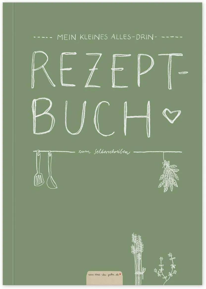 Bild von Eine der Guten A5 Rezeptbuch zum Selberschreiben in Grün Weiß aus FSC Papier mit Softcover