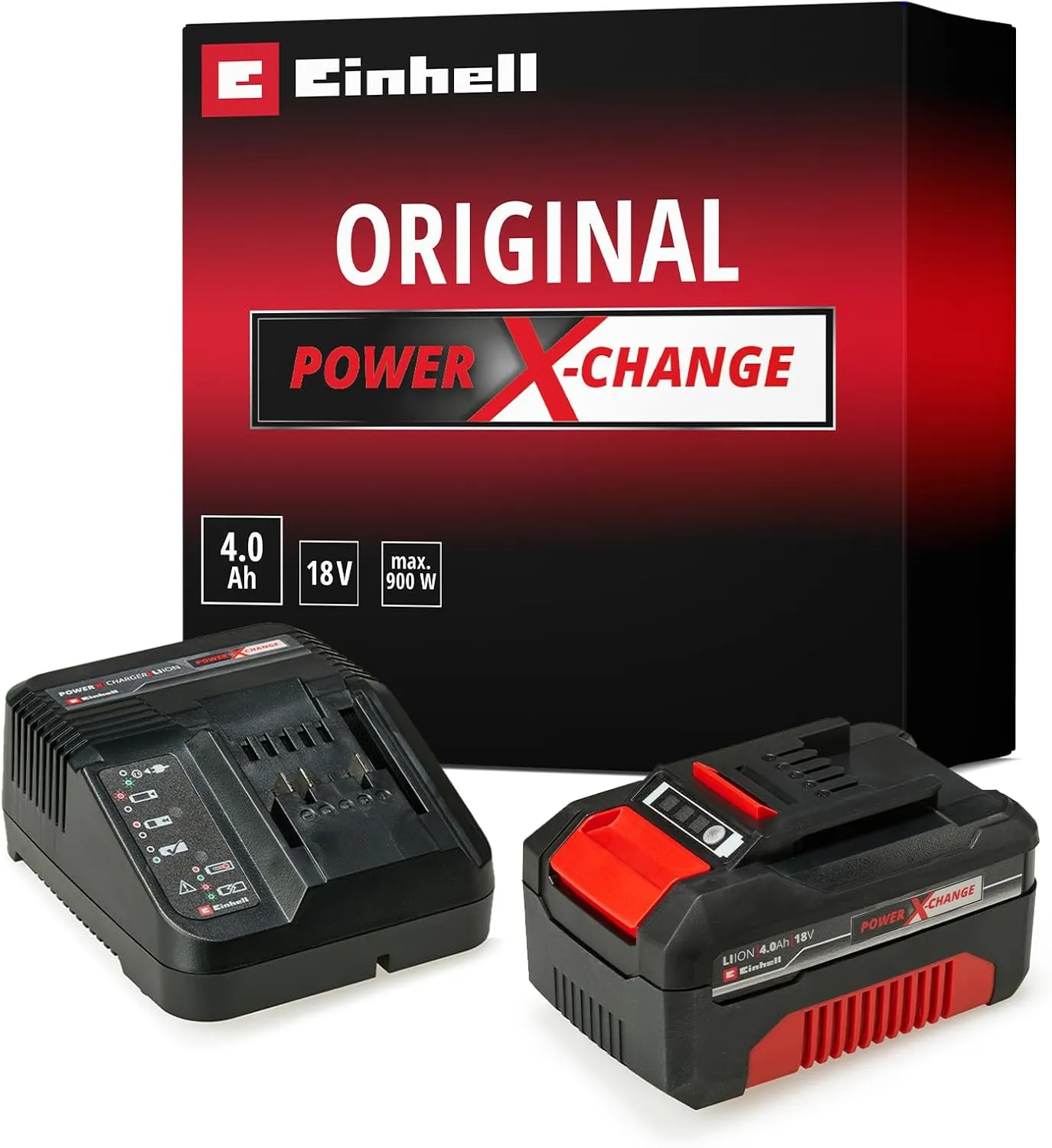 Bild von Einhell Starter Kit mit 4,0 Ah Akku und Ladegerät für Power X-Change Geräte (18 V, 75 Minuten Ladezeit)