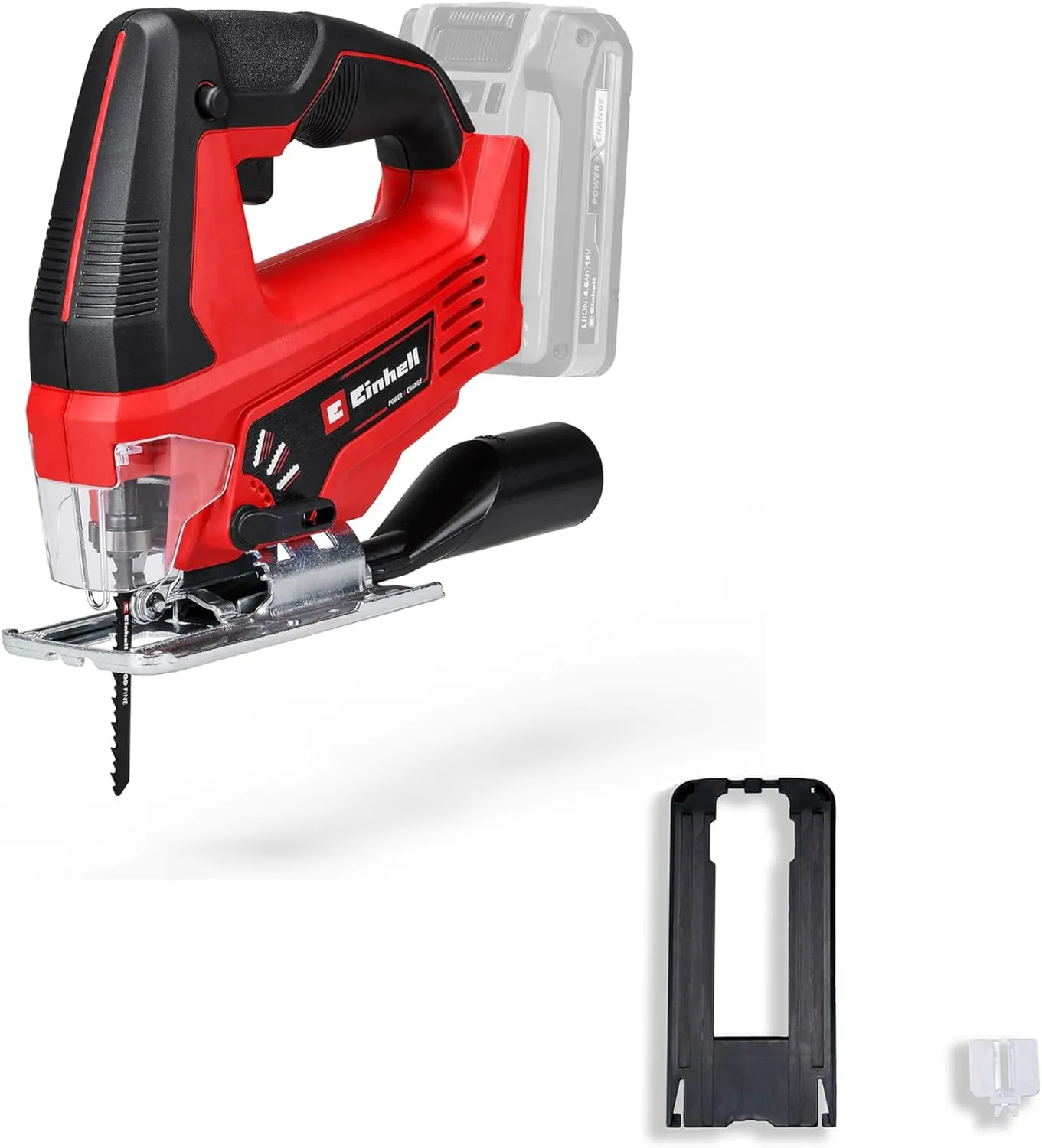 Bild von Einhell TC-JS 18 Li Akku-Stichsäge mit 18V, 20 mm Hubhöhe, Pendelhubfunktion und werkzeugloser Sägeblattaufnahme, inkl. Sägeblatt