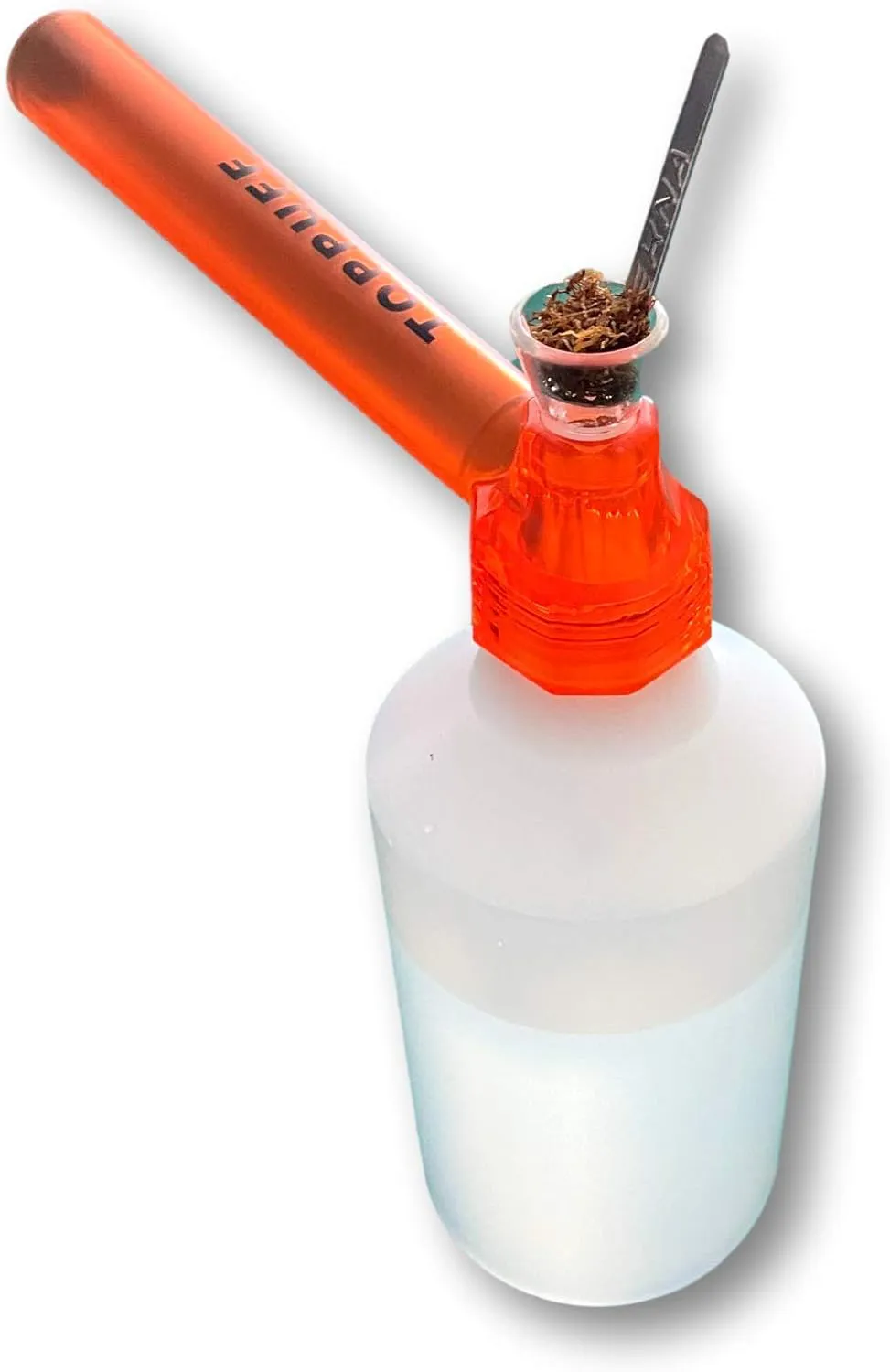 Bild von EKNA Mini Bong in Orange mit Chillum aus Borosilikatglas und Zubehörset mit 3 Einlegesieben und 3 Einhängesieben