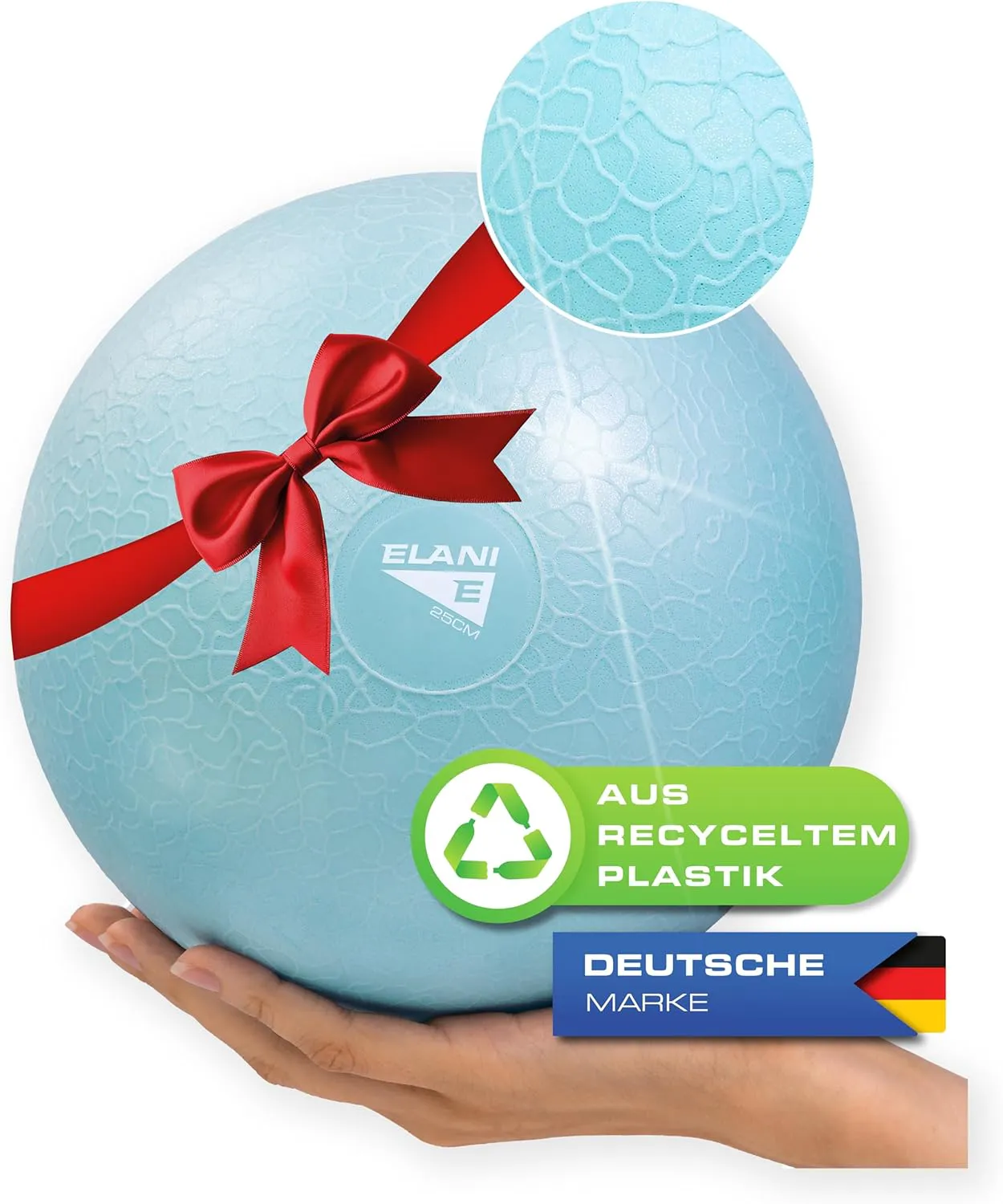 Bild von ELANI Pilates Ball mit 25 cm Durchmesser, rutschfest und leicht, schmutzabweisend, klimafreundlich, belastbar bis 100 kg