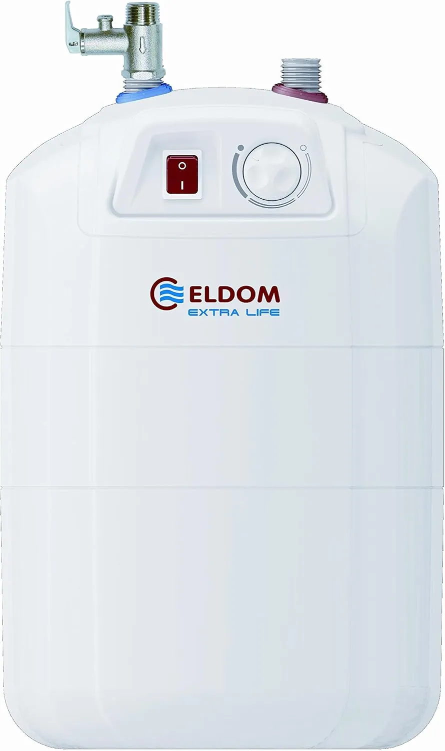 Bild von Eldom 10L druckfester Warmwasserspeicher in Weiß für Untertischmontage