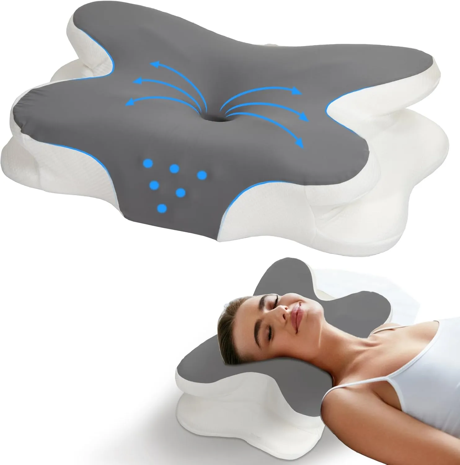 Bild von Elegear Nackenstützkissen aus Memory Foam für ergonomischen Schlaf