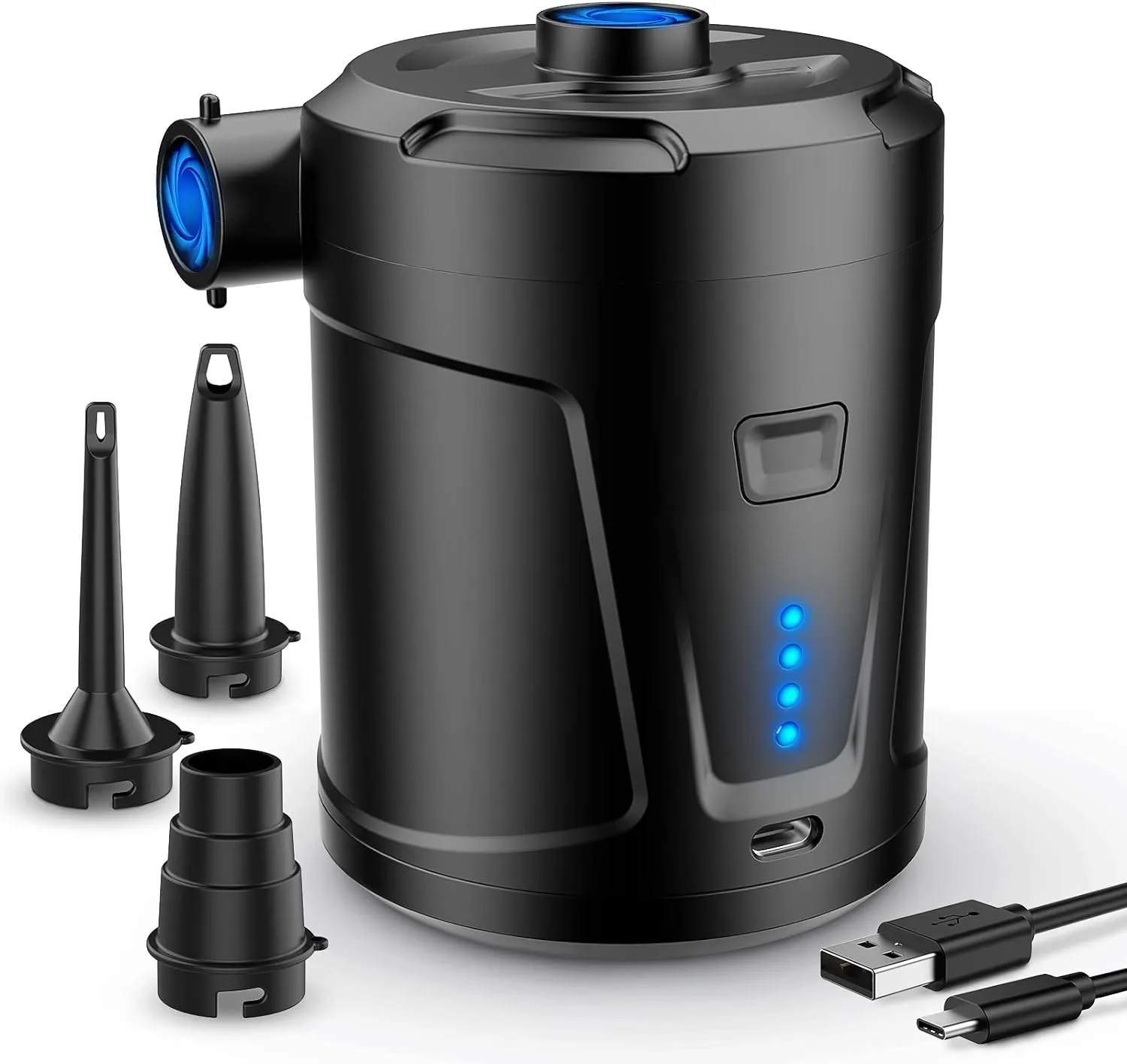 Bild von Elektrische Luftpumpe mit 5200mAh Akku und 3 Düsen für Pool und Schlauchboot