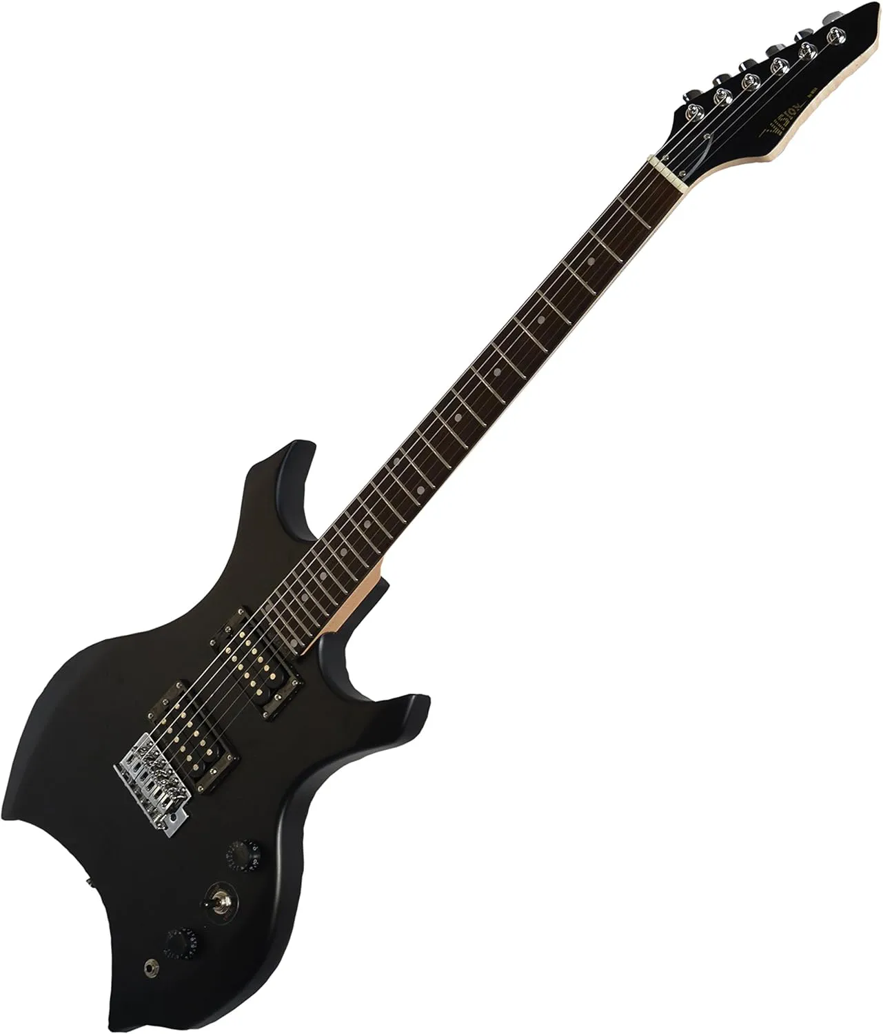 Bild von Elektrogitarre XE600BM in matt schwarz mit massivem Holzkörper für Heavy Metal inklusive Kabel