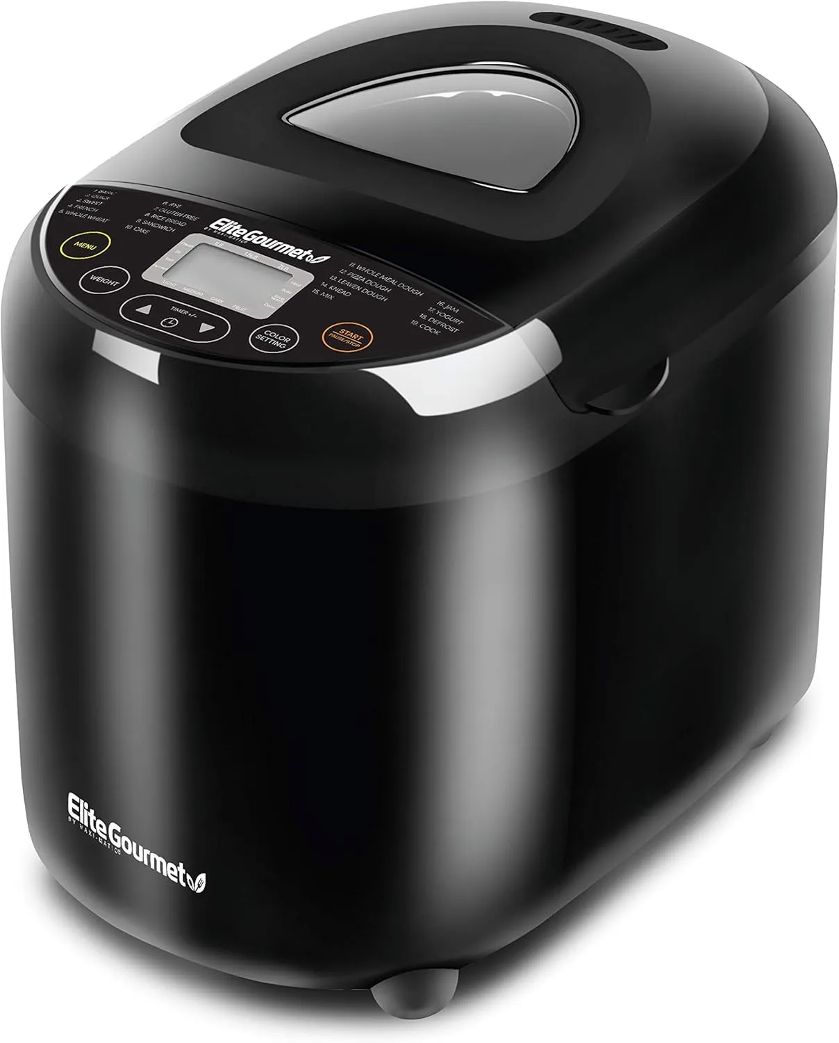 Bild von Elite Gourmet EBM8103B Brotbackmaschine mit 19 Menüfunktionen und 3 Laibgrößen in Schwarz