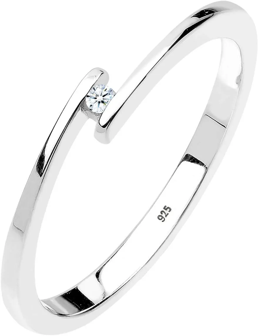 Bild von Elli DIAMONDS Verlobungsring für Damen aus 925 Sterling Silber mit 0,015 ct Diamant