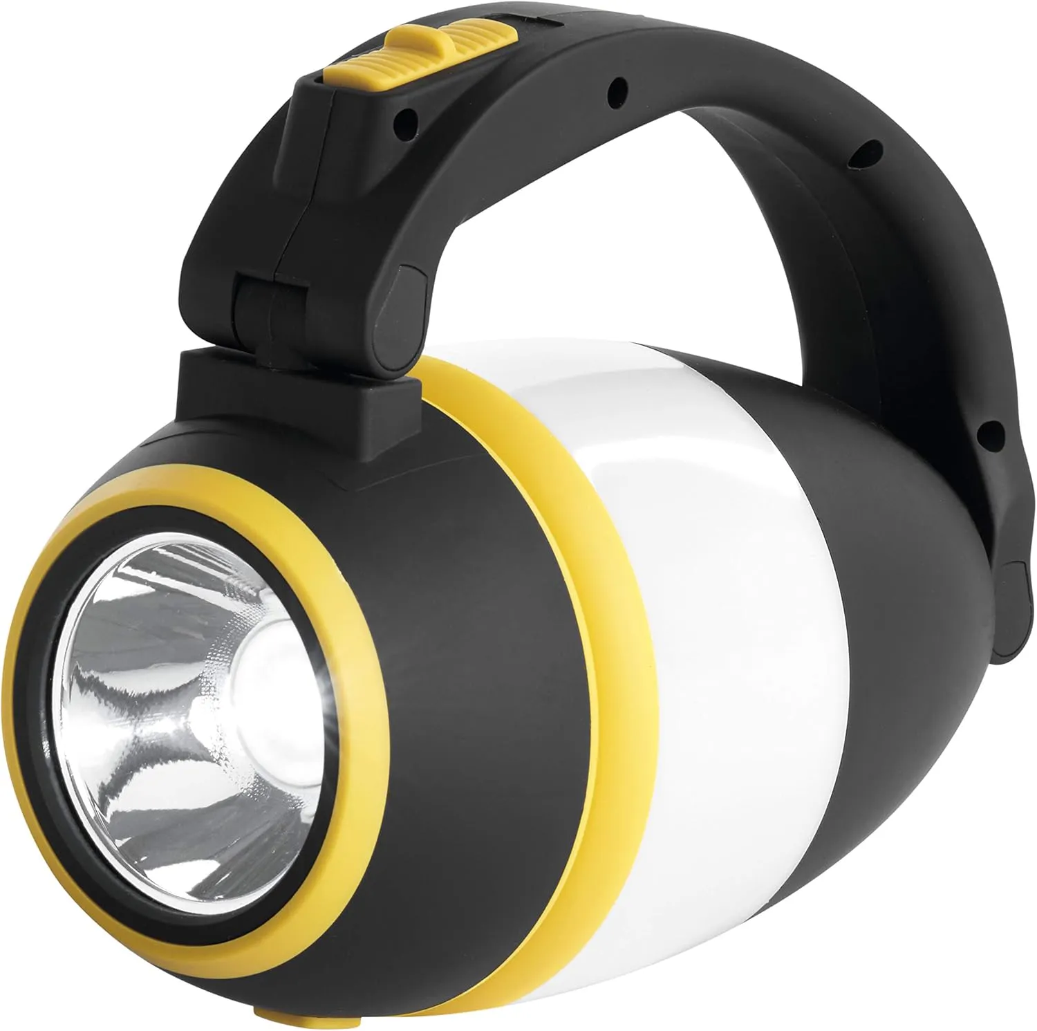 Bild von EMOS tragbare LED Campinglampe mit 215 Lumen, 3 Lichttypen, 3 Leuchtmodi und bis zu 90 Stunden Laufzeit, batteriebetrieben für den Außenbereich in schwarz-gelb