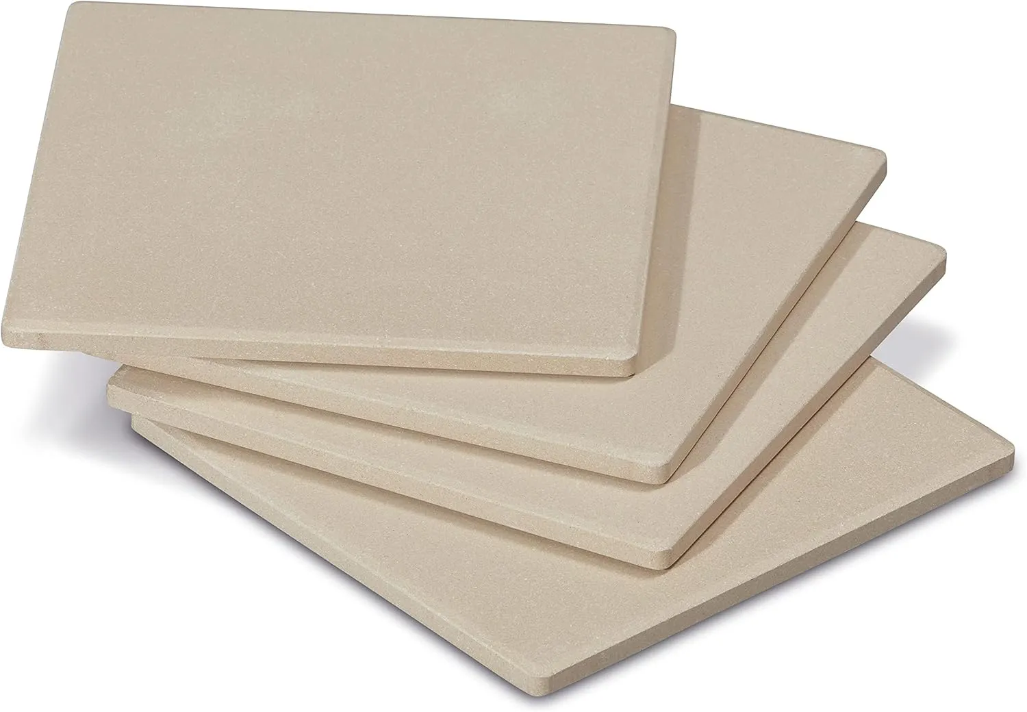 Bild von Enders Pizzasteine 8811 im 4er Set, rechteckig mit 19 cm x 19 cm, für Gasgrills und BBQ, beige