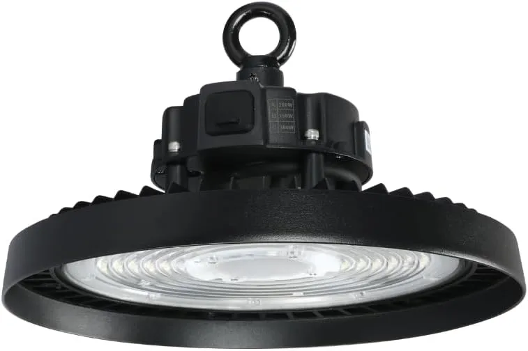 Bild von ENOVALITE Hallenstrahler LED mit einstellbarer Leistung von 100 bis 200 Watt, 4000K Neutralweiß, dimmbar und bis zu 34000 Lumen, IP65, IK09 und 5 Jahre Garantie