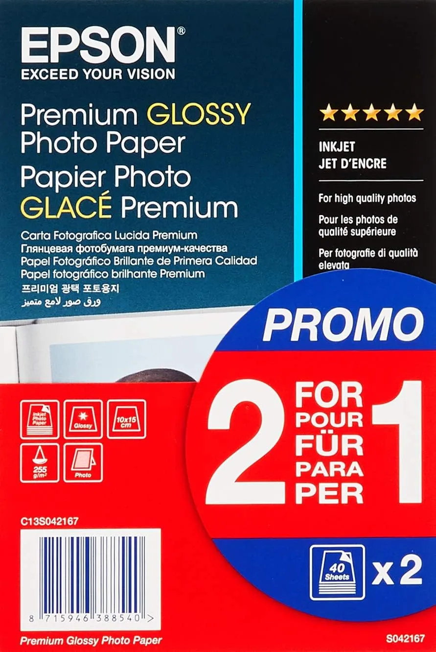 Bild von Epson Premium Fotopapier in A6 Format, 255 g/m2, 80 Blatt