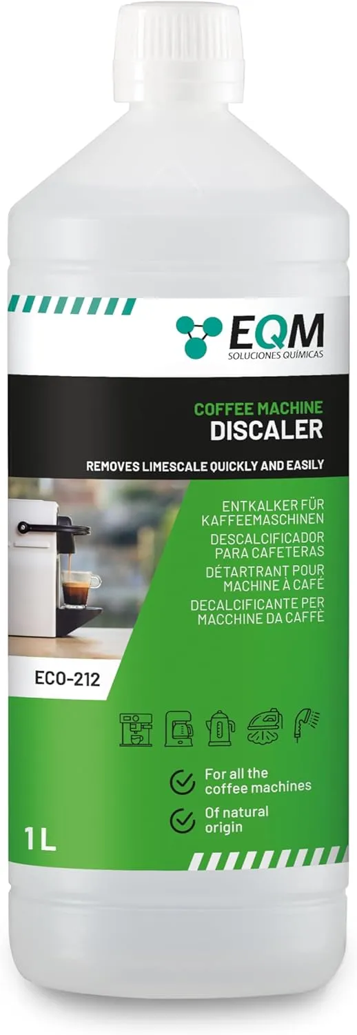 Bild von EQM ECO 212 Entkalker für Kaffeemaschinen und Kaffeevollautomaten 1L aus 100% natürlichen Zutaten, geeignet für alle Marken