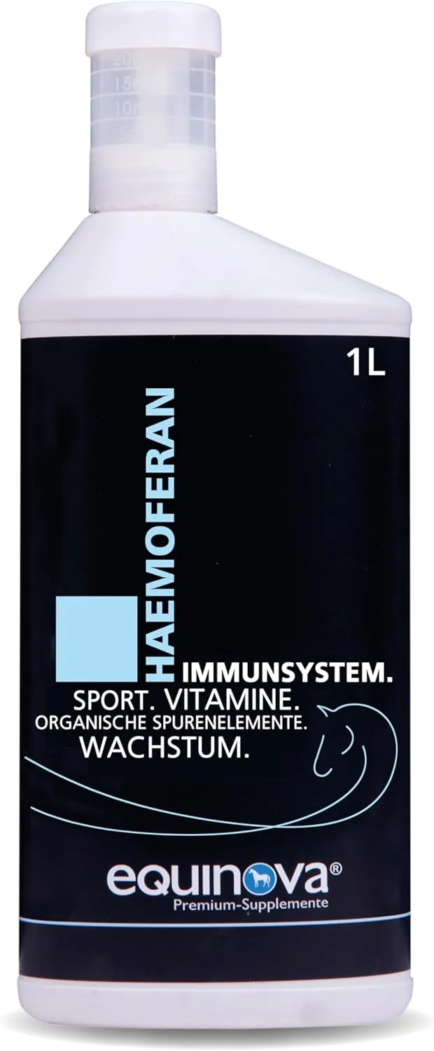 Bild von Equinova Haemoferan Liquid 1 Liter Ergänzungsfuttermittel für Pferde mit Vitaminen und Spurenelementen zur Stärkung des Immunsystems