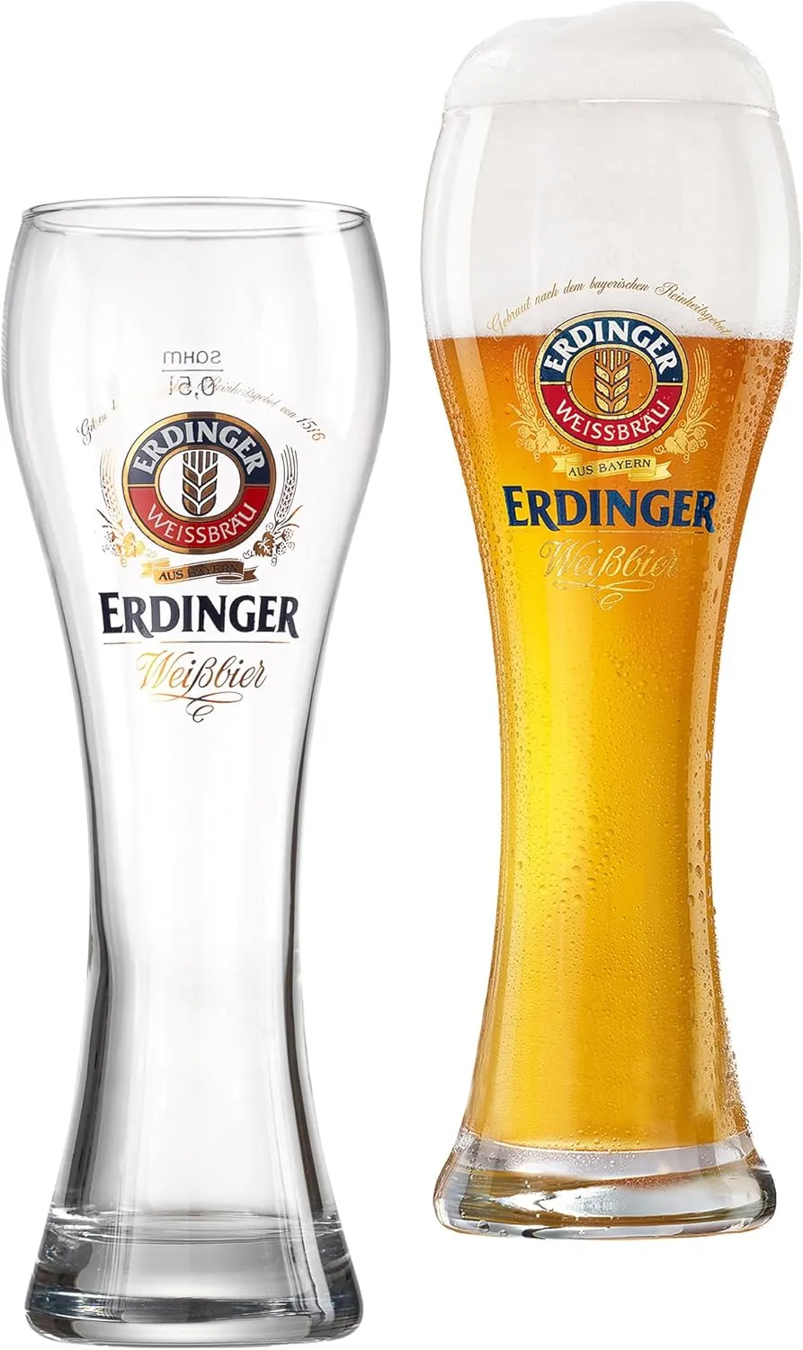 Bild von Erdinger Weizenbiergläser Set mit 2 Gläsern à 500 ml