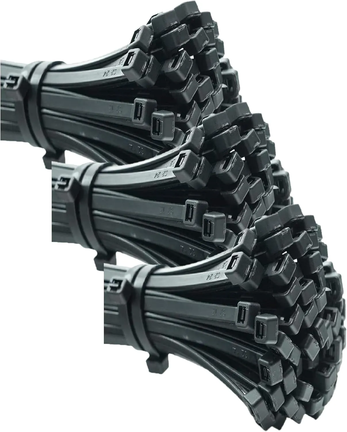 Bild von ERKO 100 schwarze Kabelbinder mit einer Größe von 400 x 4,8 mm, temperaturbeständig und chemisch resistent, im 3er Pack