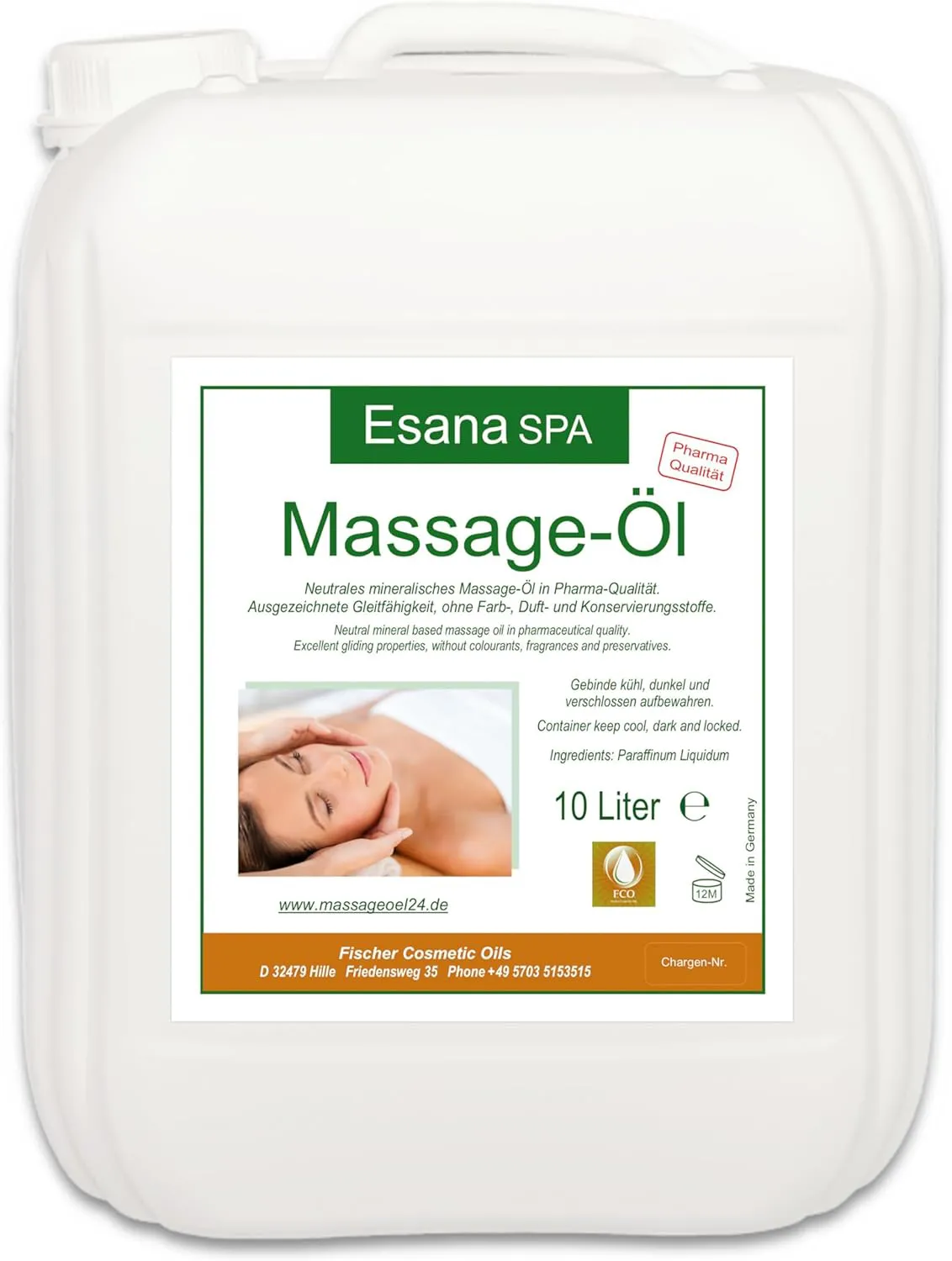 Bild von Esana SPA Massageöl neutral in 10 Litern für Wellness und Physiotherapie