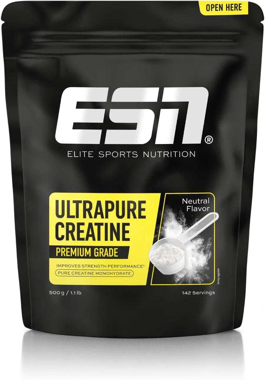 Bild von ESN Ultrapure Creatine Monohydrate mit 500 g und 142 Portionen, mikrofein und gut löslich, geprüfte Qualität aus Deutschland