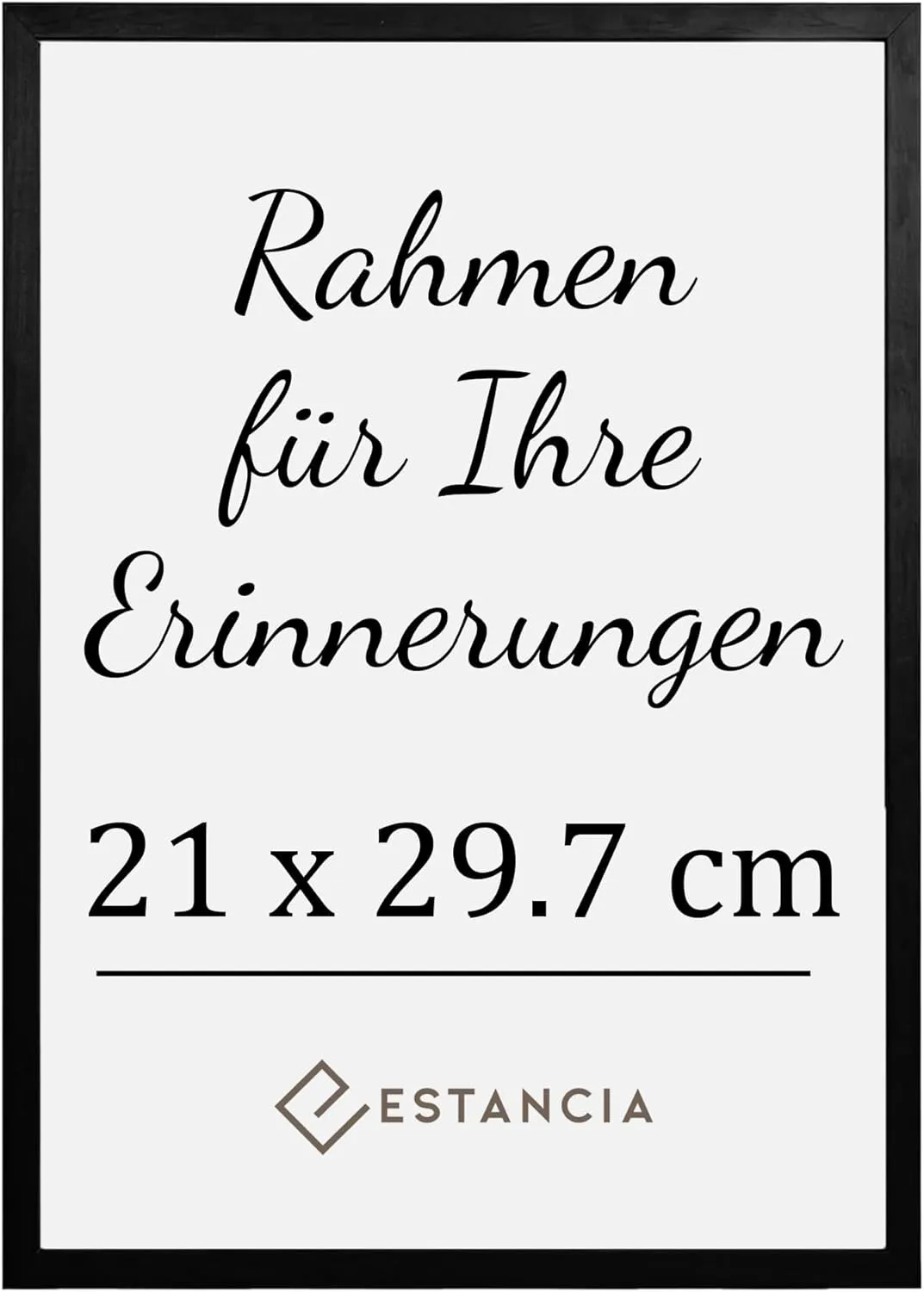 Bild von Estancia schwarzer Holz Bilderrahmen A4 mit bruchsicherem Acrylglas